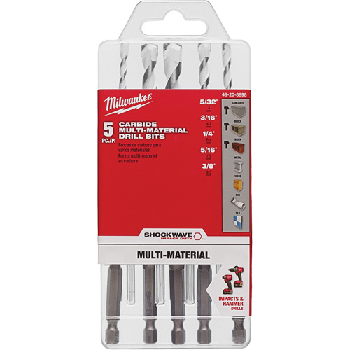 Shockwave Multi-Material Drill Bit Set, 5 Pieces, Carbide Nia-Chem Ltd.