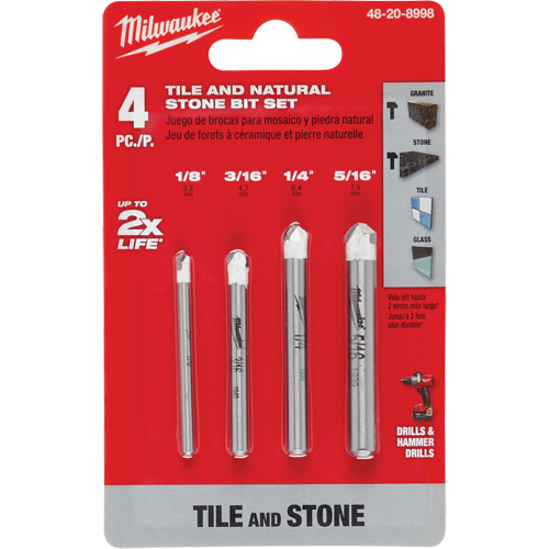 Natural Stone Bit Set, 4 Pieces, Carbide Nia-Chem Ltd.