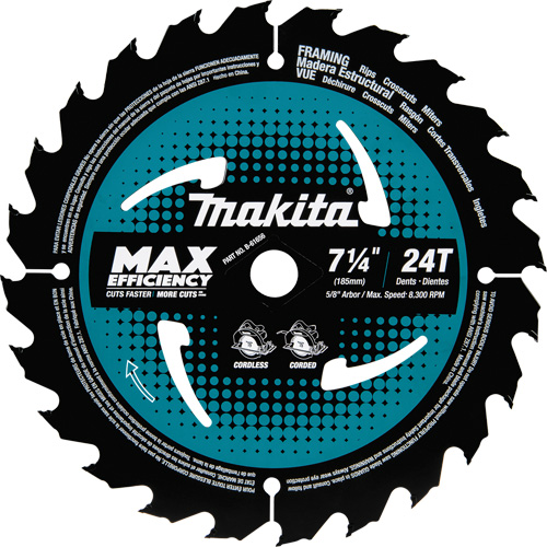 Carbide-Tipped Max Efficiency Framing Circular Saw Blade, 7-1/4", 24 Teeth, Wood Use Nia-Chem Ltd.