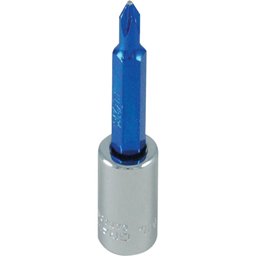 Douille tournevis &agrave; embout bleu, Phillips, #1, Prise 1/4" Nia-Chem Ltd.