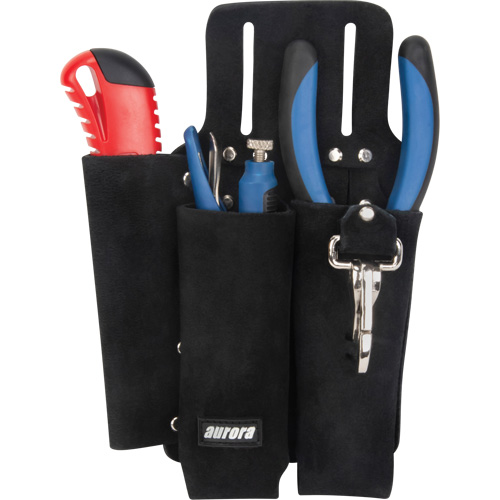 Porte-outils pour monteur de ligne, Porte-outil multiple, Cuir, 3 Poches Nia-Chem Ltd.