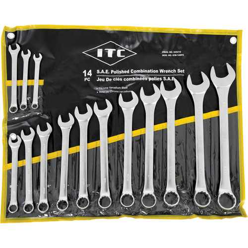 ICW-14PS Polished Wrench Set, Combination, 14 Pieces, Imperial Nia-Chem Ltd.