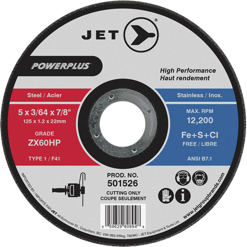 ZX46HP PowerPlus Cut-Off Wheel, 7" x 1/16", 7/8" Arbor, Type 1, 8500 RPM Nia-Chem Ltd.