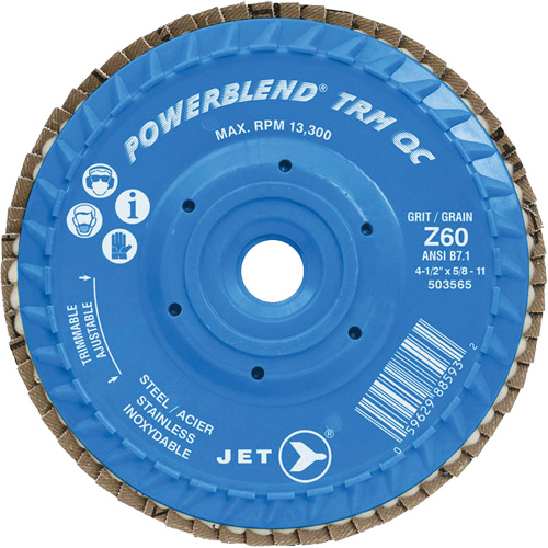 Disque &agrave; feuillets PowerBlend TRM QC ajustable, 4-1/2" x 5/8"-11, Type 27, Grain Z60, Alumine de zirconium Nia-Chem Ltd.