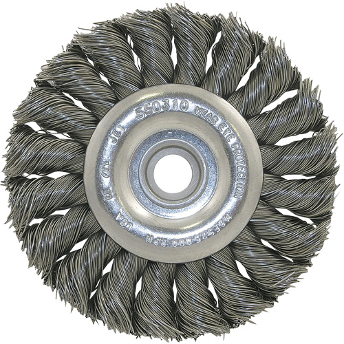 3K114 Unthreaded Knot Twisted Wire Wheel, 3-1/4" Dia., 0.014" Fill, 3/8"-1/2 Arbor Nia-Chem Ltd.