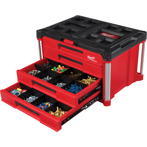 PackOut 4-Drawer Tool Box, 16-3/10" x 22-1/5" x 14-3/10", Red Nia-Chem Ltd.