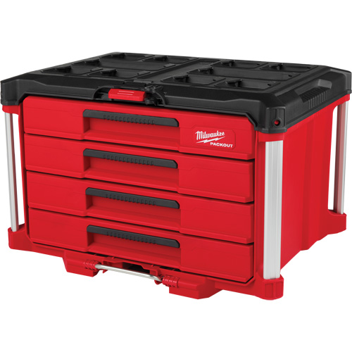 PackOut 4-Drawer Tool Box, 16-3/10" x 22-1/5" x 14-3/10", Red Nia-Chem Ltd.