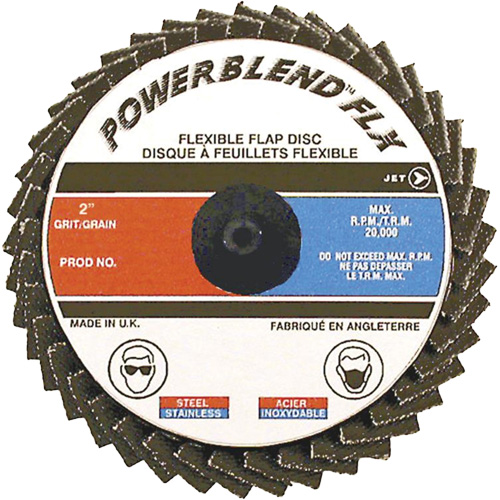 Flexible Roll-On Flap Discs - Steel/Stainless Steel/Aluminum Application, 3" x Type R, Z80 Grit, Zirconia Alumina Nia-Chem Ltd.