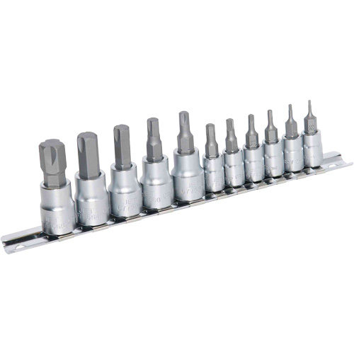 JHBS-11M Hextractor Metric Bit Socket Set, Hex, 1/4"/3/8" Drive, 11 Pcs Nia-Chem Ltd.