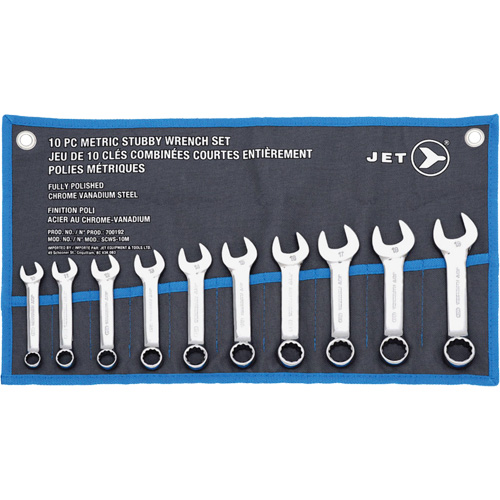 SCWS-10M Stubby Wrench Sets, Combination, 10 Pieces, Metric Nia-Chem Ltd.