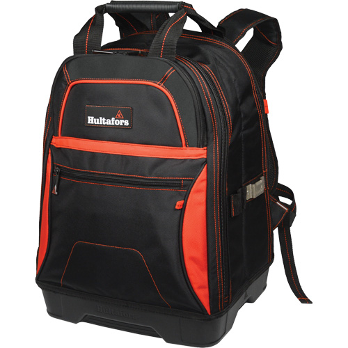 Molded Base Bottom Tool Backpack, Black/Red, Ballistic/Polyester Nia-Chem Ltd.