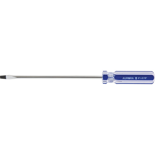 Tournevis &agrave; fente bleu transparent avec bandes, Tige de 3/16", Ronde, Prise en Plastique Nia-Chem Ltd.