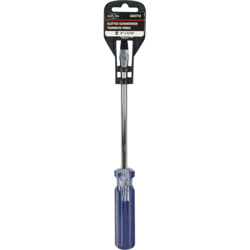 Tournevis &agrave; fente bleu transparent avec bandes, Tige de 5/16", Ronde, Prise en Plastique Nia-Chem Ltd.