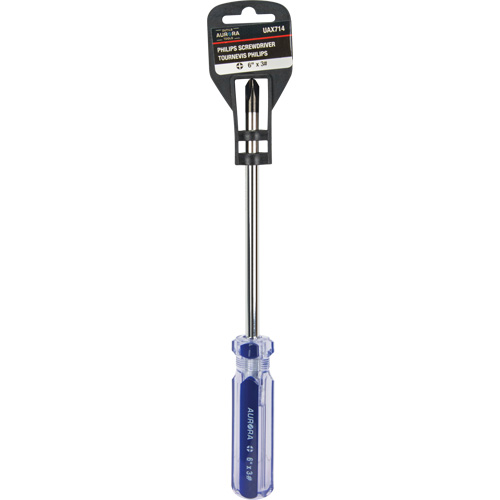 Tournevis Philips bleu transparent avec bandes, #3, Prise Plastique Nia-Chem Ltd.