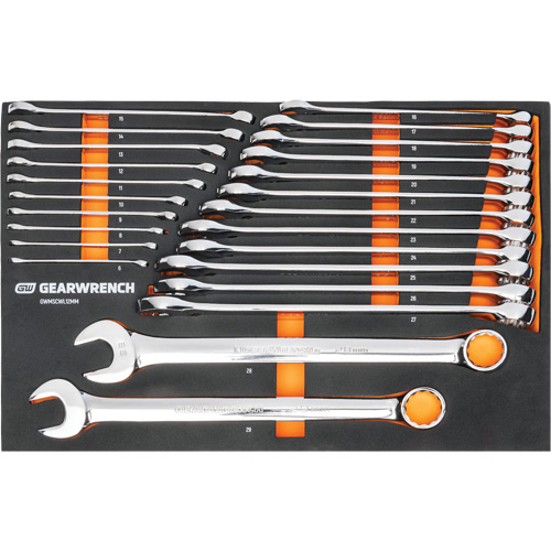 12-Point Long Pattern Combination Metric Wrench Set in Foam Storage Tray, Open-Ended, 24 Pieces, Metric Nia-Chem Ltd.