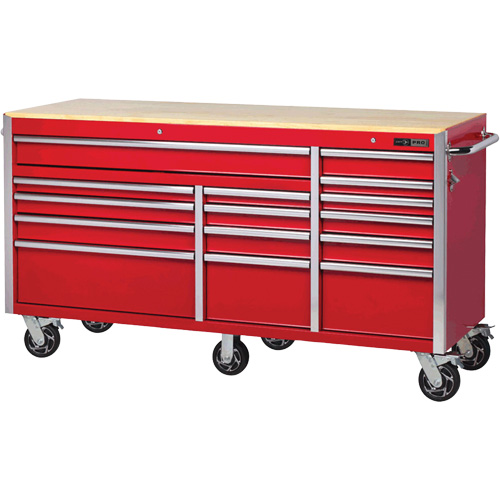 PRC7215 Pro Series Roller Cabinet, 15 Drawers, 72" W x 24" D x Red Nia-Chem Ltd.