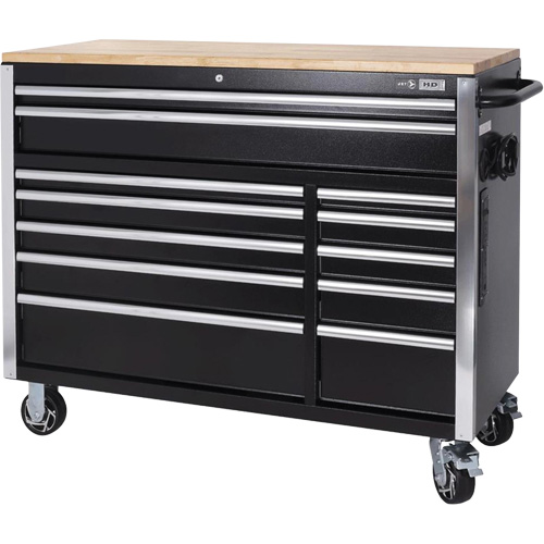 HDRC5212 HD Series Roller Cabinet, 12 Drawers, 51-1/4" W x 21" D x 40-3/10" H, Black Nia-Chem Ltd.