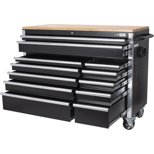 HDRC5212 HD Series Roller Cabinet, 12 Drawers, 51-1/4" W x 21" D x 40-3/10" H, Black Nia-Chem Ltd.