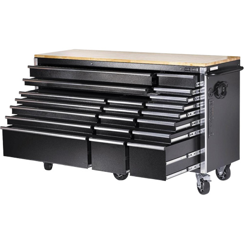HDRC7220 HD Series Roller Cabinet, 20 Drawers, 72" W x 24" D x 42-3/10" H, Black Nia-Chem Ltd.
