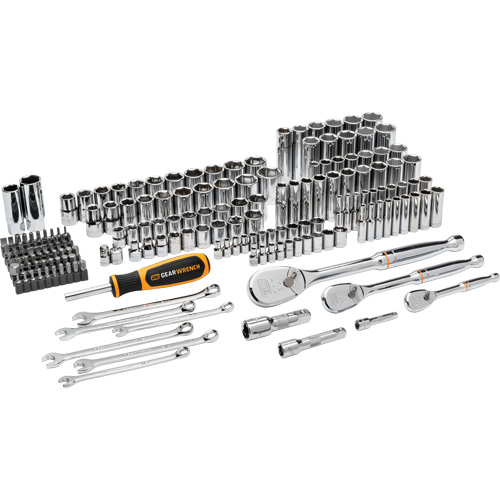 Jeu d'outils manuels pour m&eacute;canicien 90T SAE/MM avec prises 1/4", 3/8” & 1/2" Nia-Chem Ltd.