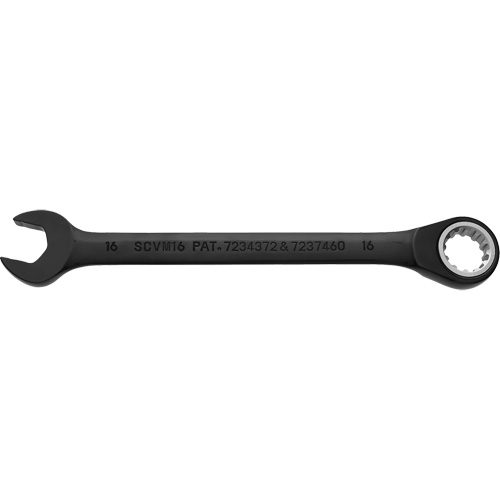 Metric Spline Combination Reversible Ratcheting Wrench, Black/Chrome Finish Nia-Chem Ltd.
