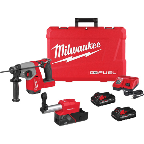 FUEL SDS Plus Rotary Hammer with Dust Extractor Kit, 18 V, 5/8", 1400 RPM Nia-Chem Ltd.