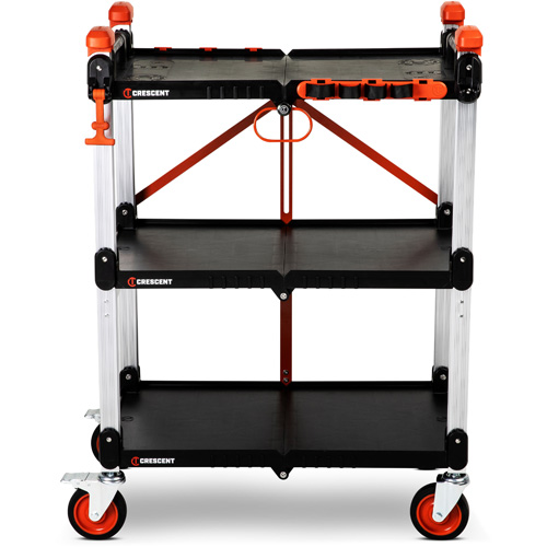 Chariot de chantier pliable &agrave; 3 &eacute;tag&egrave;res SITERUNNER, 30-3/5" lo x 20" la x 42-1/2" h, Noir Nia-Chem Ltd.