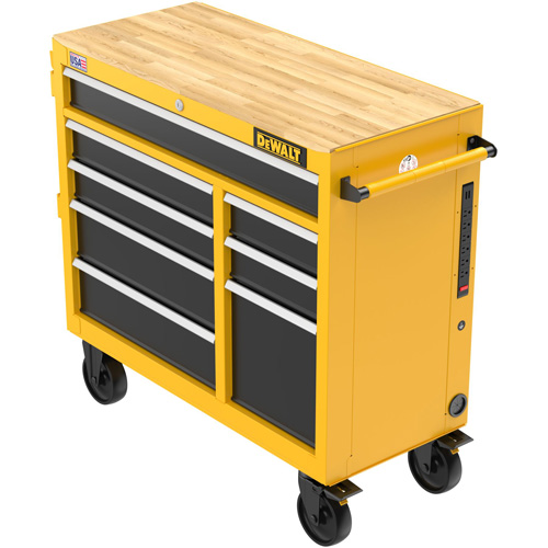 Heavy-Duty Mobile Workstation, 8 Drawers, 40" W x Yellow Nia-Chem Ltd.
