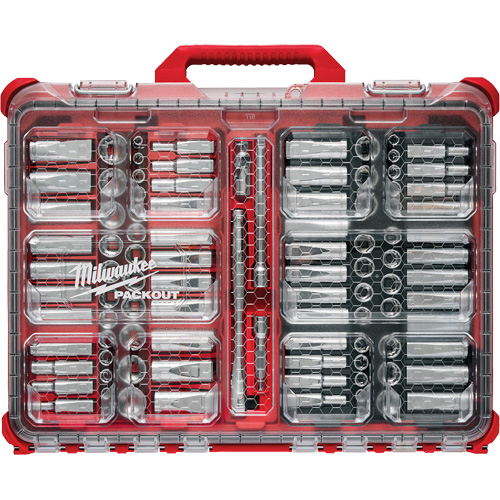 Metric/SAE Ratchet & Socket Set with PACKOUT Low-Profile Organizer, 98 Pcs, 3/8" Drive Size Nia-Chem Ltd.