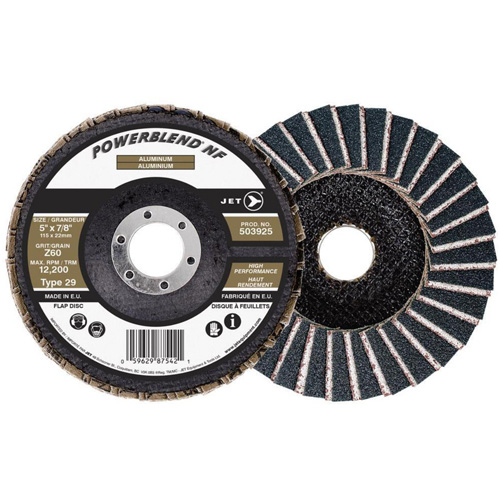 POWERBLEND NF Flap Disc, 5" x 7/8", Type 29, Z60 Grit, Zirconia Alumina Nia-Chem Ltd.