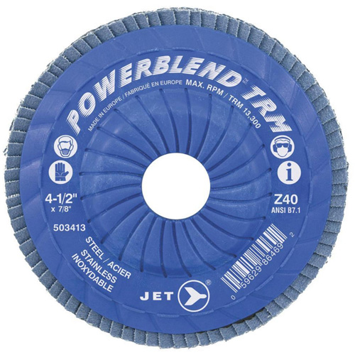 Disque &agrave; lamelles ajustables POWERBLEND TRM, 4-1/2" x 7/8", Type 29, Grain Z80, Alumine de zirconium Nia-Chem Ltd.