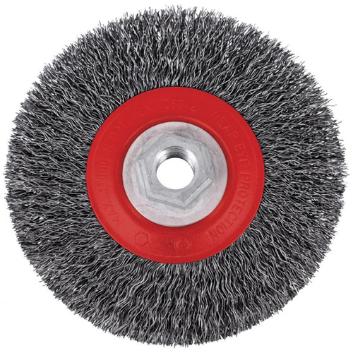 Brosse m&eacute;tallique &agrave; fils torsad&eacute;s &agrave; haut rendement 5C14T, 5" dia., Fils 0,014", Arbre 5/8"-11NC Nia-Chem Ltd.