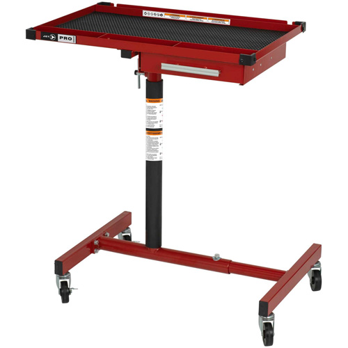 JUHT-220S Adjustable-Height Under-Hood Tool Tray, 1 Drawers, 19-7/8" L x 28-3/4" W x 47-3/4" H, Black/Red Nia-Chem Ltd.