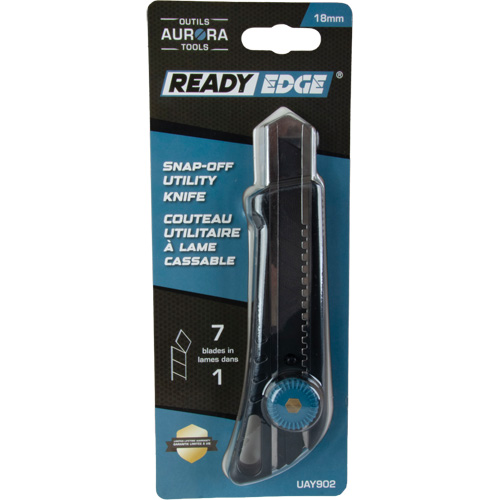Couteau professionnel de 18 mm avec verrouillage &agrave; cliquet, Acier inoxydable, Robuste, Prise en Plastique Nia-Chem Ltd.