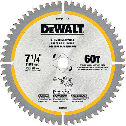 Tungsten Carbide-Tipped Steel Circular Saw Blade, 7-1/4", 60 Teeth, Non-Ferrous Use Nia-Chem Ltd.