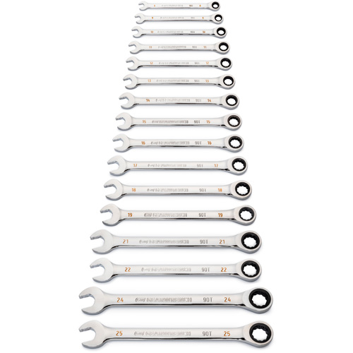 Jeu de cl&eacute;s &agrave; 12 pans et 90 dents, Combinaison &agrave; cliquet, 16 morceaux, M&eacute;trique Nia-Chem Ltd.