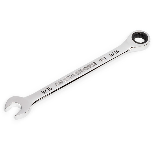 90-Tooth 12 Point Ratcheting Combination Wrench, 12 Point, 9/16", Chrome Finish Nia-Chem Ltd.