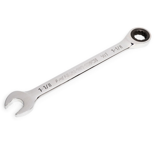 90-Tooth Ratcheting Combination Wrench, 12 Point, 1-1/8", Chrome Finish Nia-Chem Ltd.