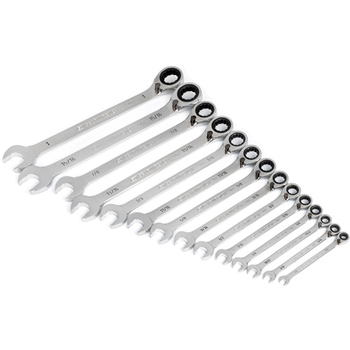Jeu de cl&eacute;s &agrave; cliquets r&eacute;versibles SAE &agrave; 12 pans et 90 dents, Combinaison &agrave; cliquet, 14 morceaux, Imp&eacute;rial Nia-Chem Ltd.