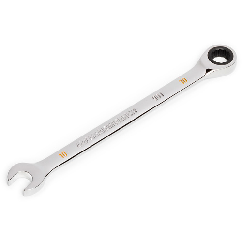 90-Tooth Ratcheting Combination Wrench, 12 Point, 10 mm, Chrome Finish Nia-Chem Ltd.