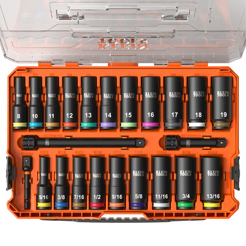KNECT Drive Socket Set, 23 Pcs, Impact, 3/8" Drive Size, Deep Nia-Chem Ltd.