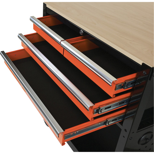 Chariot utilitaire, 4 tiroirs, Noir/Orange Nia-Chem Ltd.