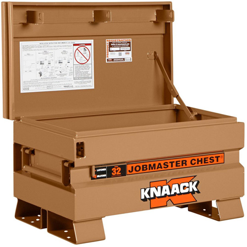 Model 32 Jobsite Chest with Padlock, 32" x 19" x 19", Steel, Tan Nia-Chem Ltd.