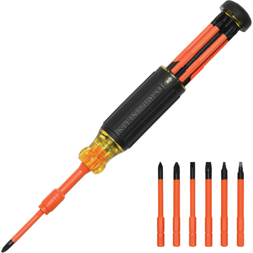 6-in-1 Insulated Auto-Lock Screwdriver, 9-1/2" L, Cushion Grip Handle Nia-Chem Ltd.