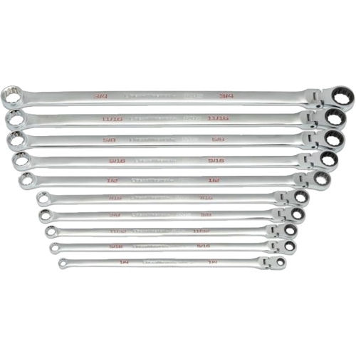 120XP Universal Spline XL Flex Head GearBox Wrench Set, Ratcheting Box, 10 Pieces, Imperial Nia-Chem Ltd.