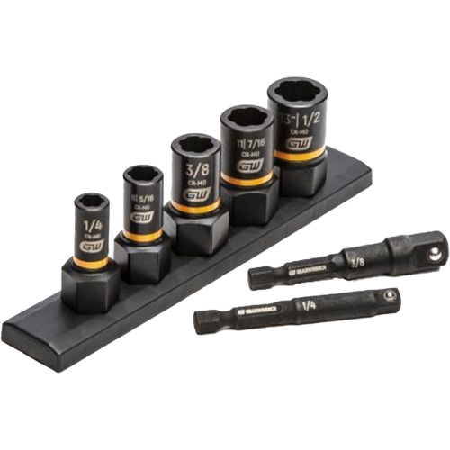 SAE Bolt Biter Extraction Socket Set, 7 Pcs, Impact, 1/4"/3/8" Drive Size Nia-Chem Ltd.