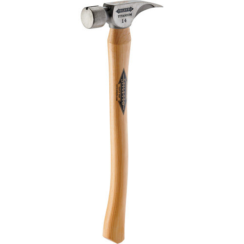 Titanium Smooth Face Hammer with Curved Hickory Handle, 14 oz., Wood Handle, 18" L Nia-Chem Ltd.