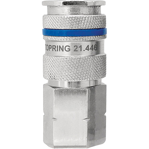 QUIKSILVER Industrial Quick Coupler, Nickel Plated Brass, 1/4", Female NPT, 435 PSI Nia-Chem Ltd.