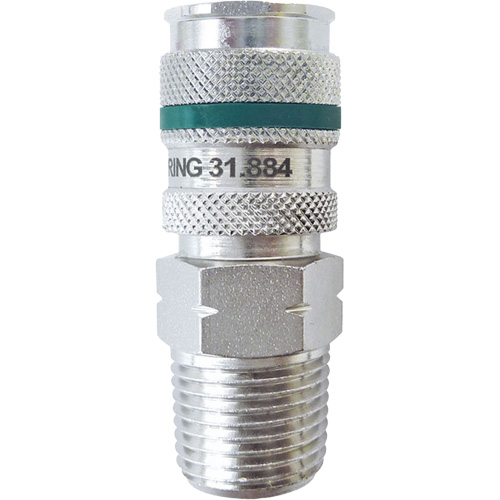 QUIKSILVER Ultraflo 7.8 mm Quick Coupler, Zinc-Plated Steel, 1/2", Male NPT, 362 PSI Nia-Chem Ltd.