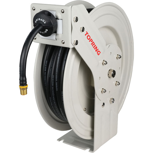 D&eacute;vidoir de tuyau &agrave; rappel automatique &agrave; bras simple de type L MAXREEL avec tuyau en caoutchouc, Air, 3/8" x 50', Tuyau simple, 250 PSI Nia-Chem Ltd.